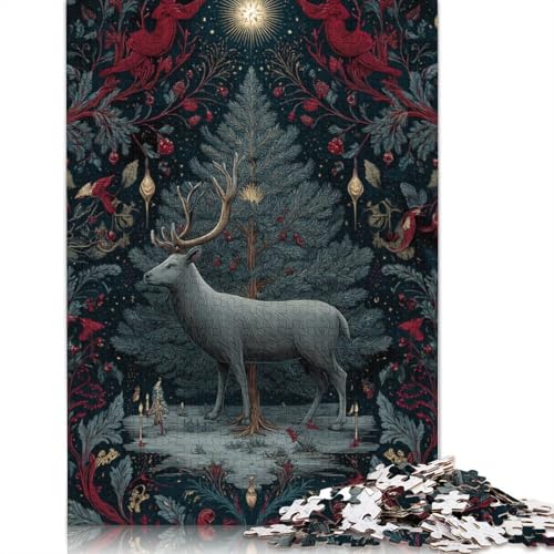 Christusmas Elk Holzpuzzles Für Erwachsene 500 Teile Geburtstagsgeschenk Wohnkultur Lernspiel Family Challenging Games Entspannung Und Intelligenz 500pcs (52x38cm) von SHUNXIFQ