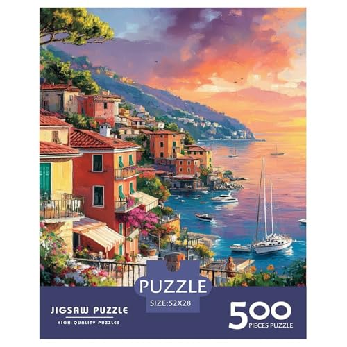 Cinque Terre Holzpuzzles 500 Teile Erwachsene Home Decor Family Challenging Games Geburtstagsgeschenk Educational Game Entspannung Und Intelligenz 500pcs (52x38cm) von SHUNXIFQ