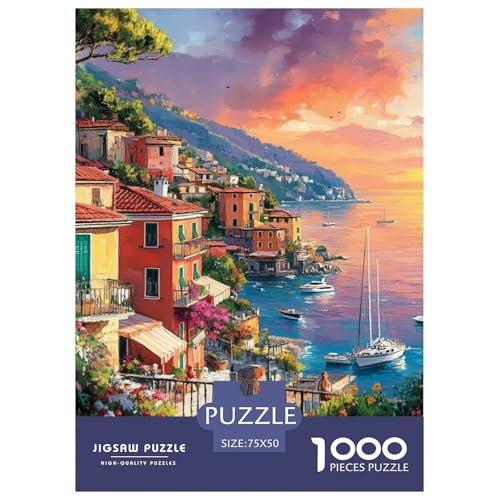 Cinque Terre Holzpuzzles Für Erwachsene 1000 Teile Educational Game Family Challenging Games Home Decor Geburtstagsgeschenk Stress Relief 1000pcs (75x50cm) von SHUNXIFQ