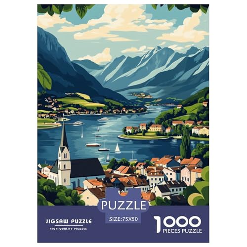 Comer See Holzpuzzles 1000 Teile Erwachsene Wohnkultur Family Challenging Games Educational Game Geburtstagsgeschenk Entspannung Und Intelligenz 1000pcs (75x50cm) von SHUNXIFQ