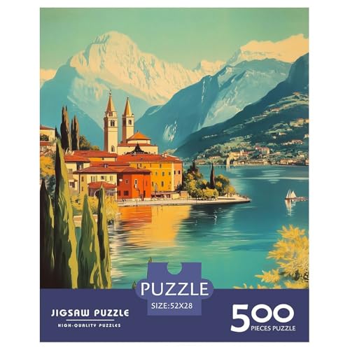 Comer See Holzpuzzles 500 Teile Erwachsene Geschicklichkeitsspiel Für Die Ganze Familie Home Decor Geburtstagsgeschenk Lernspiel Stress Relief 500pcs (52x38cm) von SHUNXIFQ
