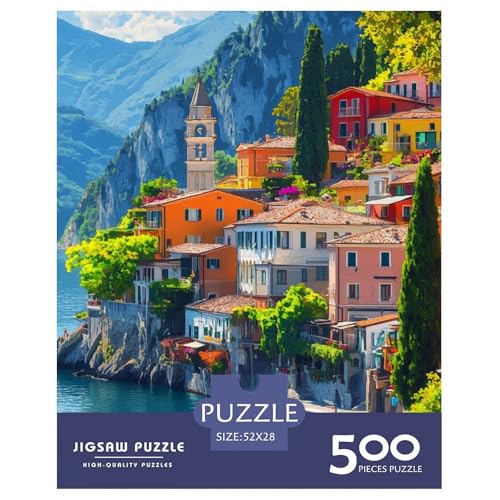 Comer See Holzpuzzles 500 Teile Erwachsene Wohnkultur Geschicklichkeitsspiel Für Die Ganze Familie Lernspiel Geburtstagsgeschenk Stress Relief 500pcs (52x38cm) von SHUNXIFQ
