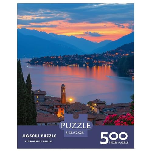 Comer See Holzpuzzles 500 Teile Für Erwachsene Geburtstagsgeschenk Educational Game Moderne Wohnkultur Family Challenging Games Stress Relief Toy 500pcs (52x38cm) von SHUNXIFQ