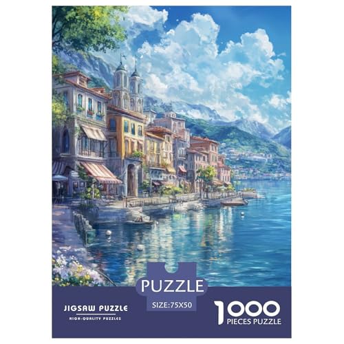 Comer See Holzpuzzless 1000 Teile Erwachsene Family Challenging Games Moderne Wohnkultur Geburtstagsgeschenk Educational Game Stress Relief Toy 1000pcs (75x50cm) von SHUNXIFQ