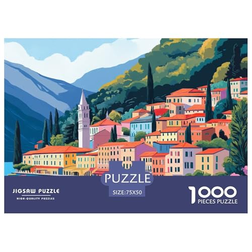 Comer See Holzpuzzless Erwachsene 1000 Teile Geburtstagsgeschenk Educational Game Wohnkultur Family Challenging Games Stress Relief 1000pcs (75x50cm) von SHUNXIFQ