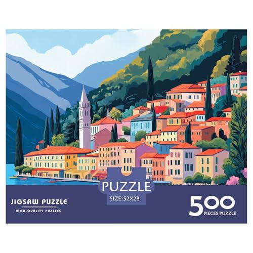 Comer See Holzpuzzless Erwachsene 500 Teile Geburtstagsgeschenk Educational Game Wohnkultur Family Challenging Games Stress Relief 500pcs (52x38cm) von SHUNXIFQ