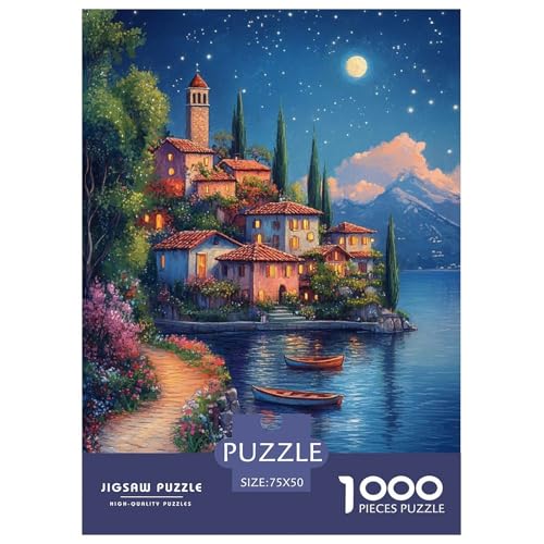 Comer See Holzpuzzless Für Erwachsene 1000 Teile Family Challenging Games Wohnkultur Geburtstagsgeschenk Lernspiel Stress Relief Toy 1000pcs (75x50cm) von SHUNXIFQ