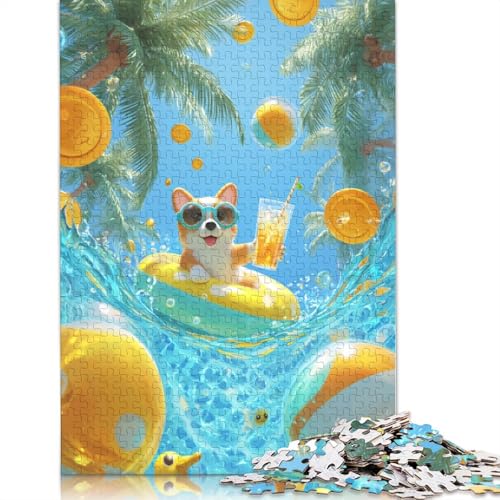 Corgi-Welpe Holzpuzzles 300 Teile Erwachsene Wohnkultur Geburtstagsgeschenk Geschicklichkeitsspiel Für Die Ganze Familie Lernspiel Stress Relief 300pcs (40x28cm) von SHUNXIFQ