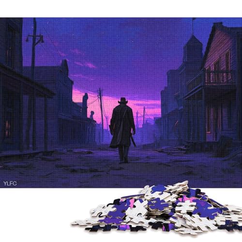 Cowboy Holzpuzzless Erwachsene 300 Teile Family Challenging Games Wohnkultur Lernspiel Geburtstagsgeschenk Entspannung Und Intelligenz 300pcs (40x28cm) von SHUNXIFQ