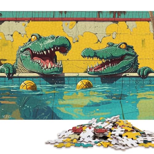 Crocodiles Holzpuzzles 1000 Teile Erwachsene Wohnkultur Family Challenging Games Educational Game Geburtstagsgeschenk Entspannung Und Intelligenz 1000pcs (75x50cm) von SHUNXIFQ