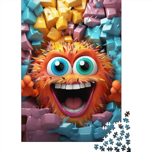 Cute Monster Holzpuzzless 1000 Teile Erwachsene Family Challenging Games Moderne Wohnkultur Geburtstagsgeschenk Educational Game Stress Relief Toy 1000pcs (75x50cm) von SHUNXIFQ
