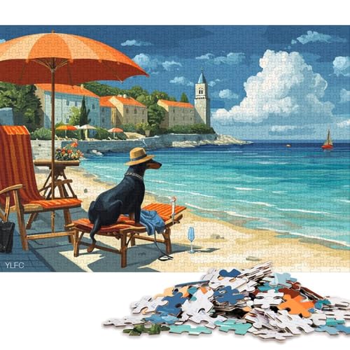 Dackel Holzpuzzles 500 Teile Erwachsene Geschicklichkeitsspiel Für Die Ganze Familie Home Decor GeburtHirschsgeschenk Lernspiel Stress Relief 500pcs (52x38cm) von SHUNXIFQ