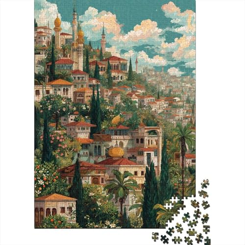 Damaskus Holzpuzzles Für Erwachsene 1000 Teile EduKatzeional Game Family Challenging Games Home Decor Geburtstagsgeschenk Stress Relief 1000pcs (75x50cm) von SHUNXIFQ