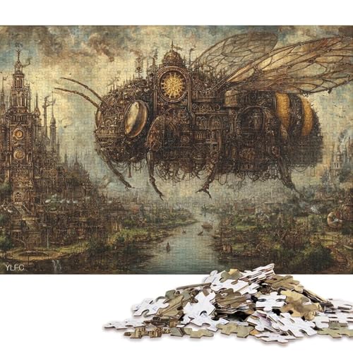 Dampfhornisse Erwachsene Holzpuzzless 500 Teile Home Decor EduKatzeional Game Geburtstagsgeschenk Family Challenging Games Entspannung Und Intelligenz 500pcs (52x38cm) von SHUNXIFQ