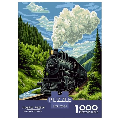 Dampfzug Puzzles 1000 Teile Schwer Puzzle Spielzeug Pädagogisches Spiel Impossible Herausforderungsspielzeug Für Erwachsene Und Kinder in Bewährter 70x50cm/1000pcs von SHUNXIFQ