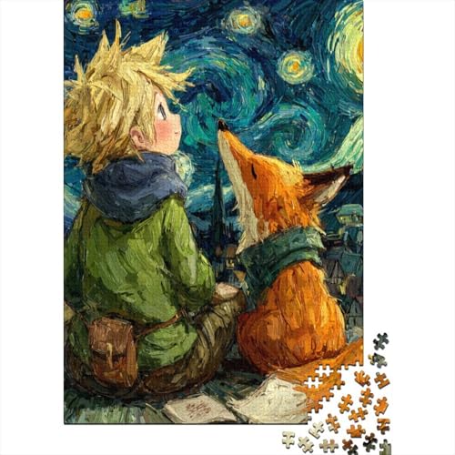 Der kleine Prinz Holzpuzzless Erwachsene 1000 Teile EduKatzeional Game Family Challenging Games Home Decor Geburtstagsgeschenk Stress Relief 1000pcs (75x50cm) von SHUNXIFQ
