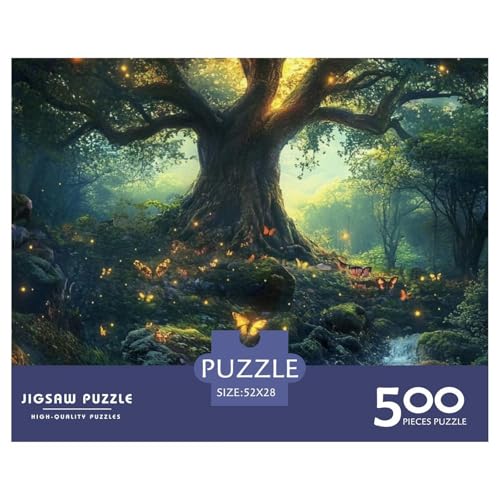 Der magische Wald Erwachsene 500 Teile Holzpuzzless Family Challenging Games Geburtstagsgeschenk Moderne Wohnkultur Lernspiel Stress Relief Toy 500pcs (52x38cm) von SHUNXIFQ