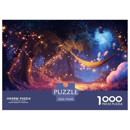 Der magische Wald Holzpuzzles Für Erwachsene 1000 Teile Lernspiel Family Challenging Games Geburtstagsgeschenk Wohnkultur Stress Relief Toy 1000pcs (75x50cm) von SHUNXIFQ