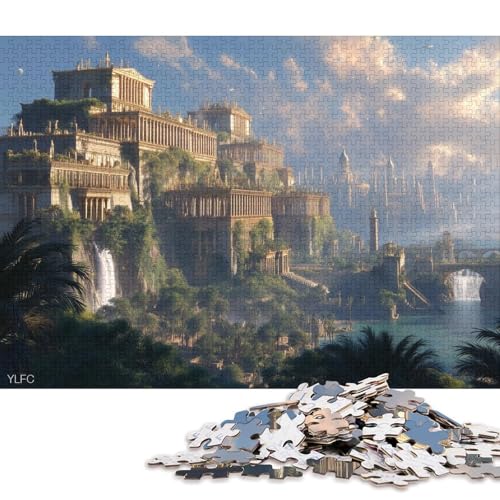 Die Hängenden Gärten von Babylon Holzpuzzles 1000 Teile Für Erwachsene Moderne Wohnkultur Family Challenging Games Geburtstagsgeschenk Educational Game Stress Relief Toy 1000pcs (75x50cm) von SHUNXIFQ