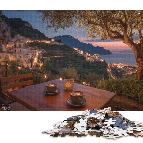 Dinner an der Amalfiküste Holzpuzzless 300 Teile Für Erwachsene Wohnkultur Geburtstagsgeschenk Educational Game Family Challenging Games Stress Relief Toy 300pcs (40x28cm) von SHUNXIFQ