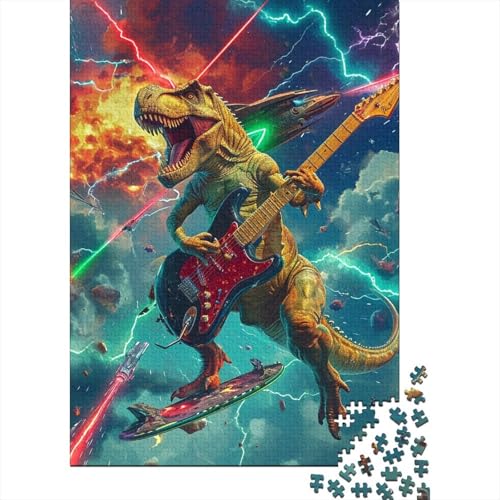 Dinosaur Holzpuzzles 1000 Teile Erwachsene Geschicklichkeitsspiel Für Die Ganze Familie Home Decor Geburtstagsgeschenk Lernspiel Stress Relief 1000pcs (75x50cm) von SHUNXIFQ