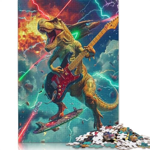 Dinosaur Holzpuzzles Für Erwachsene 500 Teile Family Challenging Games Geburtstagsgeschenk Lernspiel Wohnkultur Stress Relief 500pcs (52x38cm) von SHUNXIFQ