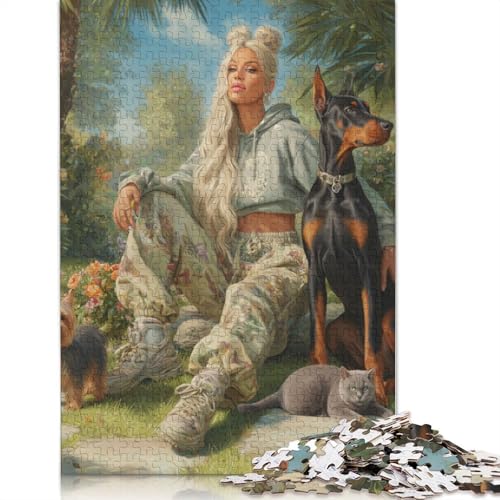 Dobermann Holzpuzzless 300 Teile Erwachsene Wohnkultur EduKatzeional Game Family Challenging Games Geburtstagsgeschenk Stress Relief Toy 300pcs (40x28cm) von SHUNXIFQ