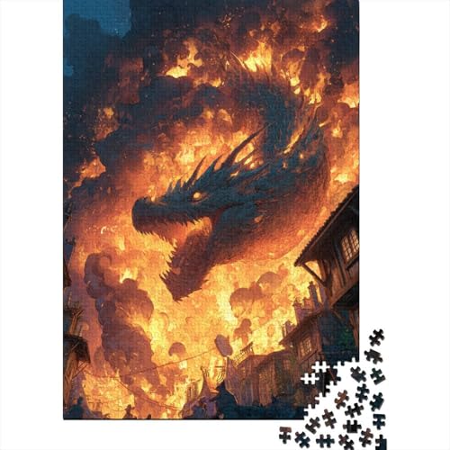 Drache Holzpuzzles Erwachsene 1000 Teile Family Challenging Games Geburtstagsgeschenk Home Decor Educational Game Entspannung Und Intelligenz 1000pcs (75x50cm) von SHUNXIFQ