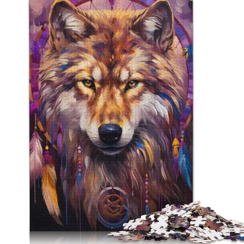 Dreamcatcher Wolf Holzpuzzless Für Erwachsene 500 Teile Wohnkultur Lernspiel Family Challenging Games Geburtstagsgeschenk Stress Relief Toy 500pcs (52x38cm) von SHUNXIFQ