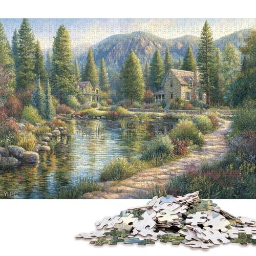 Eden Valley Holzpuzzless 1000 Teile Erwachsene Family Challenging Games Moderne Wohnkultur GeburtHirschsgeschenk Educational Game Stress Relief Toy 1000pcs (75x50cm) von SHUNXIFQ