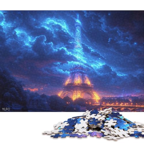 Effiel Tower Erwachsene Holzpuzzless 500 Teile Home Decor Lernspiel Geburtstagsgeschenk Family Challenging Games Stress Relief Toy 500pcs (52x38cm) von SHUNXIFQ