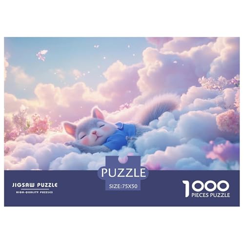 Eichhörnchen Holzpuzzless Für Erwachsene 1000 Teile Family Challenging Games Wohnkultur Geburtstagsgeschenk Lernspiel Stress Relief Toy 1000pcs (75x50cm) von SHUNXIFQ