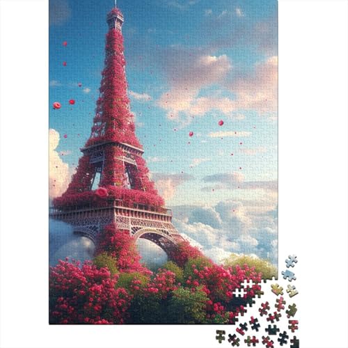 Eiffel Tower Holzpuzzles Für Erwachsene 1000 Teile Educational Game Family Challenging Games Home Decor Geburtstagsgeschenk Stress Relief 1000pcs (75x50cm) von SHUNXIFQ