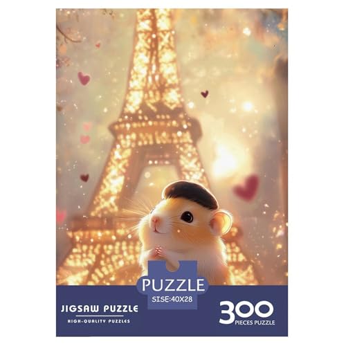 Eiffelturm-Hamster Holzpuzzles Für Erwachsene 300 Teile Geburtstagsgeschenk Family Challenging Games Lernspiel Wohnkultur Stress Relief 300pcs (40x28cm) von SHUNXIFQ