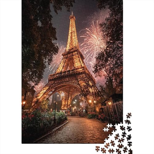Eiffelturm Holzpuzzles 1000 Teile Erwachsene Wohnkultur Family Challenging Games EduKatzeional Game Geburtstagsgeschenk Entspannung Und Intelligenz 1000pcs (75x50cm) von SHUNXIFQ