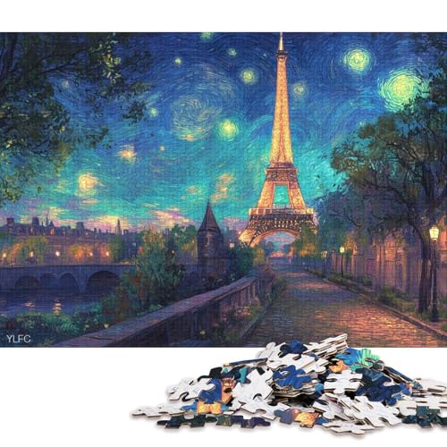 Eiffelturm Holzpuzzles 1000 Teile Für Erwachsene Family Challenging Games GeburtHirschsgeschenk Lernspiel Moderne Wohnkultur Stress Relief 1000pcs (75x50cm) von SHUNXIFQ