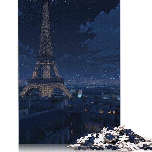 Eiffelturm Holzpuzzles 300 Teile Erwachsene Geschicklichkeitsspiel Für Die Ganze Familie Home Decor Geburtstagsgeschenk Lernspiel Stress Relief 300pcs (40x28cm) von SHUNXIFQ