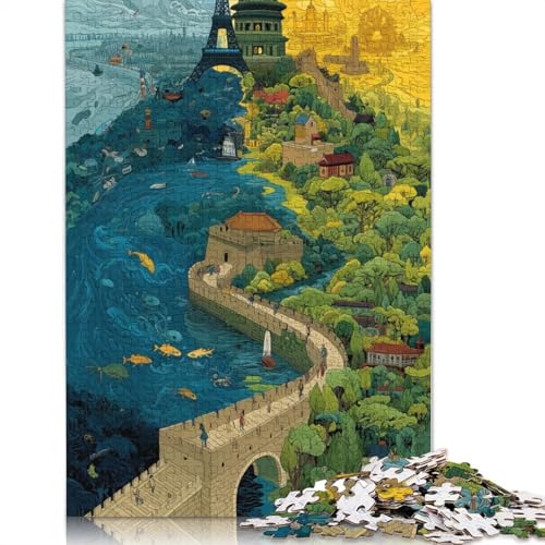Eiffelturm Holzpuzzles Für Erwachsene 300 Teile Geburtstagsgeschenk Family Challenging Games Lernspiel Wohnkultur Stress Relief 300pcs (40x28cm) von SHUNXIFQ