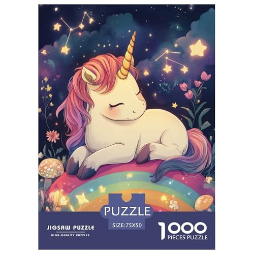 Einhorn Holzpuzzles Für Erwachsene 1000 Teile Geburtstagsgeschenk Wohnkultur Lernspiel Family Challenging Games Entspannung Und Intelligenz 1000pcs (75x50cm) von SHUNXIFQ