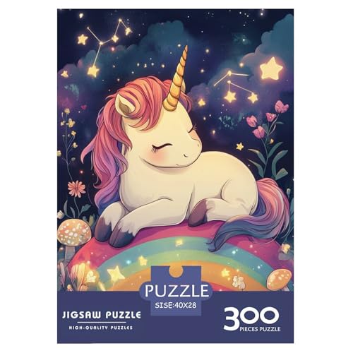 Einhorn Holzpuzzles Für Erwachsene 300 Teile Geburtstagsgeschenk Family Challenging Games Home Decor Educational Game Stress Relief Toy 300pcs (40x28cm) von SHUNXIFQ