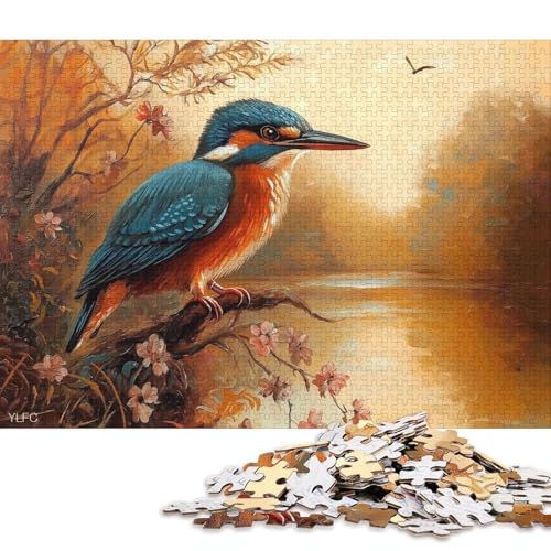 Eisvogel Holzpuzzless Erwachsene 500 Teile Geburtstagsgeschenk Educational Game Wohnkultur Family Challenging Games Stress Relief 500pcs (52x38cm) von SHUNXIFQ