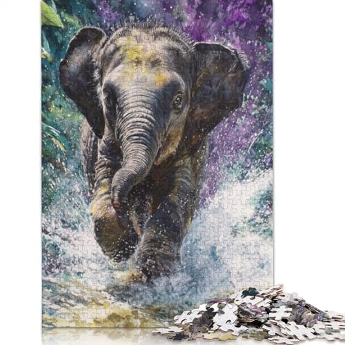 Elefantenbaby Holzpuzzles 300 Teile Erwachsene Geburtstagsgeschenk Wohnkultur Educational Game Family Challenging Games Stress Relief Toy 300pcs (40x28cm) von SHUNXIFQ