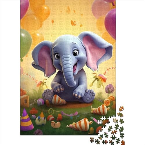 Elephant and Balloon Holzpuzzles 1000 Teile Erwachsene Home Decor Family Challenging Games Geburtstagsgeschenk Educational Game Entspannung Und Intelligenz 1000pcs (75x50cm) von SHUNXIFQ