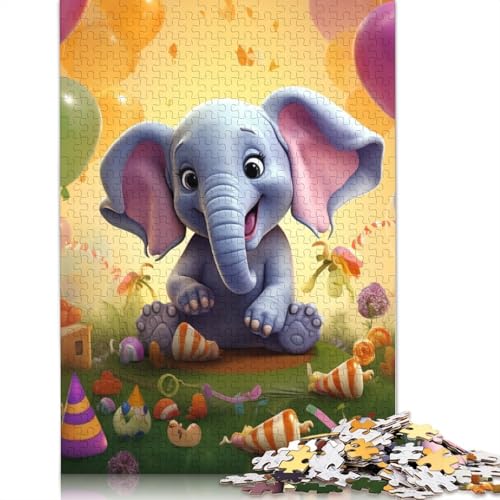 Elephant and Balloon Holzpuzzles Für Erwachsene 500 Teile Geburtstagsgeschenk Wohnkultur Lernspiel Family Challenging Games Entspannung Und Intelligenz 500pcs (52x38cm) von SHUNXIFQ