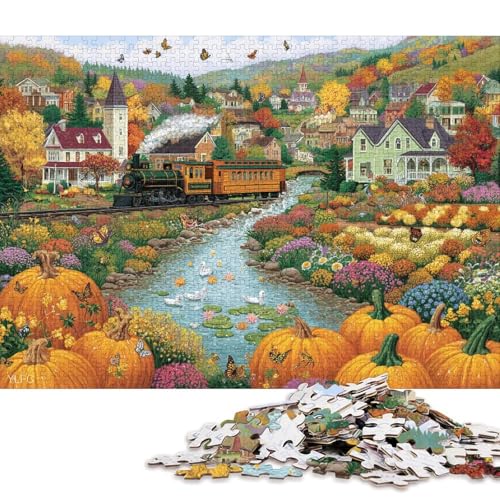 Erntestadt Holzpuzzles 500 Teile Erwachsene Home Decor Geburtstagsgeschenk Family Challenging Games Educational Game Stress Relief 500pcs (52x38cm) von SHUNXIFQ