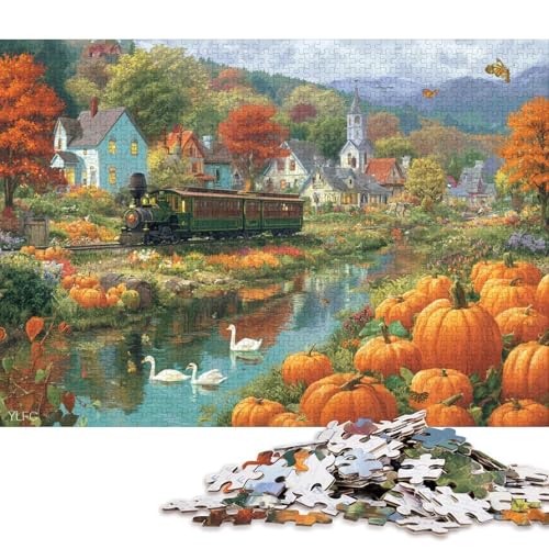 Erntestadt Holzpuzzles Für Erwachsene 500 Teile Geburtstagsgeschenk Family Challenging Games Home Decor Educational Game Stress Relief 500pcs (52x38cm) von SHUNXIFQ
