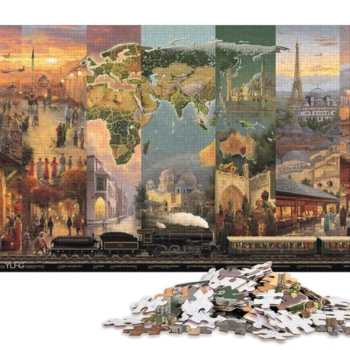 Europakarte Holzpuzzles 1000 Teile Erwachsene Wohnkultur Geburtstagsgeschenk Geschicklichkeitsspiel Für Die Ganze Familie Lernspiel Stress Relief 1000pcs (75x50cm) von SHUNXIFQ