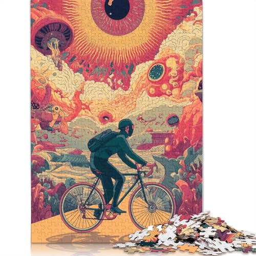 Fahrradtag Holzpuzzles 300 Teile Erwachsene Wohnkultur Geschicklichkeitsspiel Für Die Ganze Familie Lernspiel Geburtstagsgeschenk Stress Relief 300pcs (40x28cm) von SHUNXIFQ
