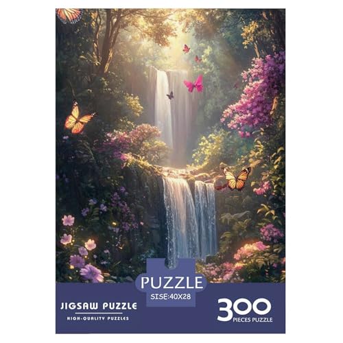 Falls Holzpuzzles Für Erwachsene 300 Teile Geburtstagsgeschenk Family Challenging Games Home Decor Educational Game Stress Relief 300pcs (40x28cm) von SHUNXIFQ