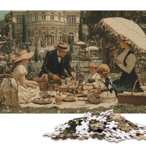 Familienpicknick Holzpuzzles Für Erwachsene 1000 Teile Geburtstagsgeschenk Wohnkultur Lernspiel Family Challenging Games Entspannung Und Intelligenz 1000pcs (75x50cm) von SHUNXIFQ